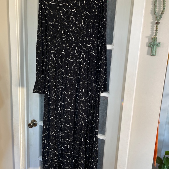 SAINT & SOFIA Black Star Galaxy Shirt Maxi Dress size 6 - Picture 12 of 14